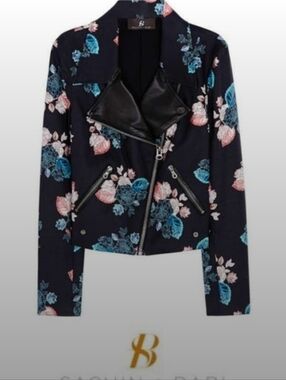 Sachin & Babi Anthropologie Floral Moto Jacket